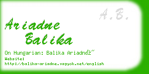ariadne balika business card